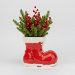 Кашпо для новорічних композицій "Червоний чобіток", 14 см (6037-016)