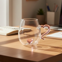 Стеклянная кружка с фигуркой "Сердечко", 300 мл (9220-002)