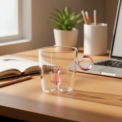 Стеклянная кружка с фигуркой "Кошка", 300 мл (9220-004)