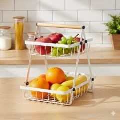 Фруктовница двухуровневая "Лофт", белая, 30,5 см СПАСЕННАЯ ПОЗИЦИЯ (9282-007)