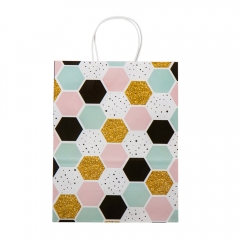 Подарочный пакет "Золотые фигуры", 18,5*25,5 см (9078-007)