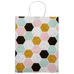 Подарочный пакет "Золотые фигуры", 25,5*33 см (9078-008)