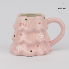 Кружка "Розовая елочка", 400 мл (6036-009)