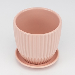 Керамічне кашпо "Вертикаль", рожеве, 14,5 см, 1,5 л (2029-001/pink)