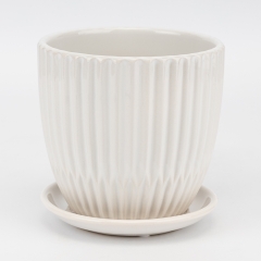 Керамічне кашпо "Вертикаль", біле, 14,5 см, 1,5 л (2029-001/white)