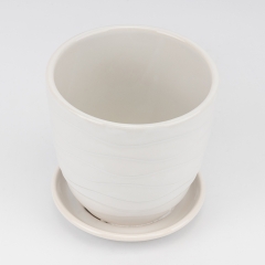 Керамічне кашпо "Хвиля", біле, 15 см, 1,7 л (2029-005/white)