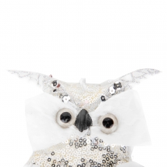 Новогодняя игрушка "Мудрая сова"   серебрянная (6018-005)