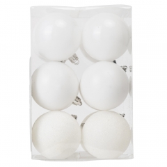 Набор елочных шаров "Праздничная Мозаика" (6см * 12 шт, белый) (00BR-6025-016)