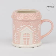 УЦІНКА Кружка "Рожевий будиночок", 400 мл (Скол покриття,дефект глазурі) (00BR-6036-006)