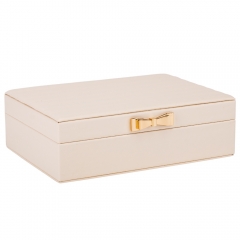 Шкатулка для украшений "Золотой бантик", бежевая, 24 см (00BR-9188-010)
