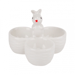 Подставка для 3 яиц "Милый кролик", белая, 9 см (5009-039)