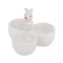 Подставка для 3 яиц "Милый кролик", белая, 9 см (5009-039)