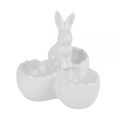 Подставка для 3 яиц "Нежный кролик", белая, 10 см (5009-042)