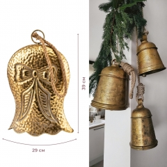 Металлический колокольчик, золотой, 39 см (6033-003)