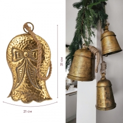 Металлический колокольчик, золотой, 31 см (6033-004)