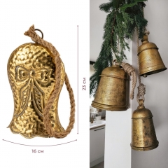 Металлический колокольчик, золотой, 23 см (6033-005)