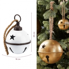 Металлический колокольчик, белый, 25 см (6033-007)