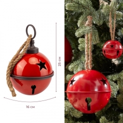 Металлический колокольчик, красный, 25 см (6033-008)