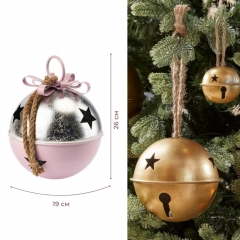 Металлический колокольчик, розово-серебряный, 26 см (6033-010)