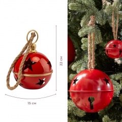 Металлический колокольчик, красный, 22 см (6033-021)