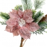 Гілка новорічна з шишкою 40 см рожева (6008-001)