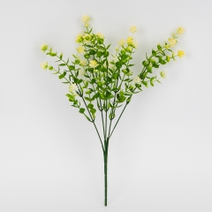 Искусственная зеленая ветвь с желтыми соцветиями, 35 см (9273-011)