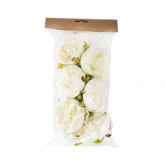 Набор декоративных цветов "Бутон пионии" белый (6018-035)