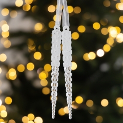 Набор из 2 елочных украшений «Перламутровые сосульки», 14,7 см. (6040-001)