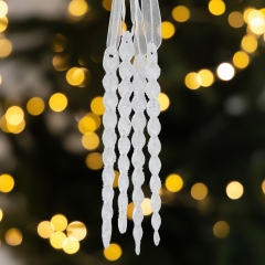 Набор из 4 елочных украшений "Блестящая сосулька", 13,2 см. (6040-020)