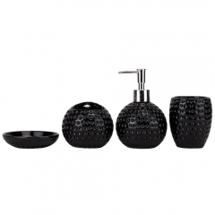 Набор для ванной комнаты "Жемчужное прикосновение", черный, 15 см (9190-010)