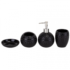 Набор для ванной комнаты "Жемчужное прикосновение", черный, 15 см (9190-010)
