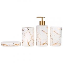 Набор для ванной "Золотой мрамор", белый, 17 см (9190-011)