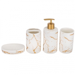 Набор для ванной "Золотой мрамор", белый, 17 см (9190-011)