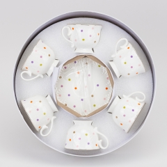 Набір "Крапанка" на 6 персон, білий, 250 мл (19296-014)