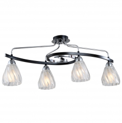 Люстра стельова на 4 золотистих лампи (NN003/4/ chrome-brack)