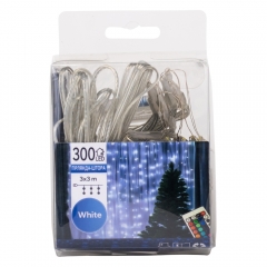 Гирлянда-штора 300 LED, белая, 3*3 м, от USB (9133-023)