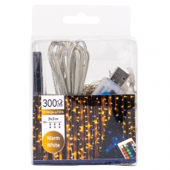 Гирлянда-штора 300 LED, желтая, 3*3 м, от USB (9133-025)