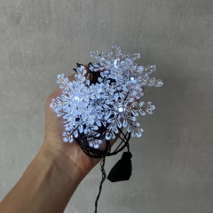 Гирлянда "Снежинки", 10 LED, белая, 3 м, от электросети (9133-026)