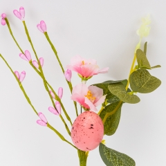 Пасхальная декоративная веточка "Розовая крашанка", 26 см (5107-021/pink)