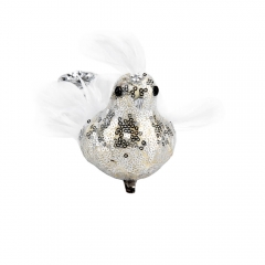 Новогодняя игрушка "Райская птичка"  белая (6018-011)