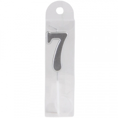 Свечка для торта, серебро (18914-013/7)