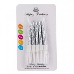 Набор свечек для торта "Мечты", серебряные (18914-014)