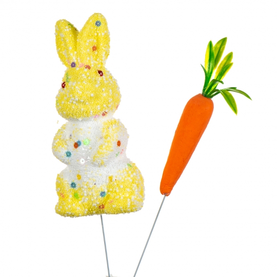 Декор на паличці «Кролик з морквою» (7 см.) (8108-031)