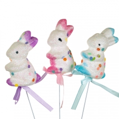 Декор на палочке "Белые кролики" (5 см.) (8108-034)