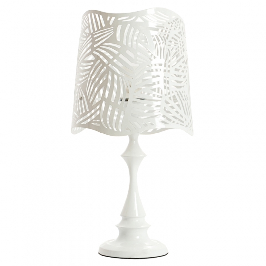 Настільна лампа білого кольору з перфорацією на абажурі (ZD012TW)