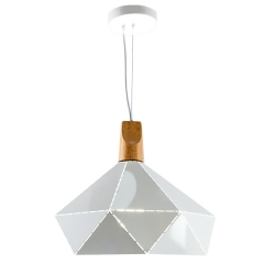 Люстра-подвес белая из металла и дерева 40*35 (ZD038B/D400 (white)) (ZD038B/D400 (white))