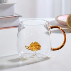 УЦІНКА Скляна кружка з фігуркою “Їжак”, 280 мл (Потертості,бульбашка,дефект лиття скла) (00BR-4006-007)