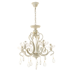 Люстра хрустальная белая под винтаж на 5 ламп (OU097/5) (OU097/5)