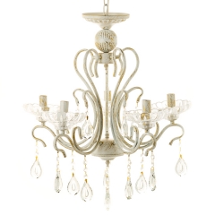 Люстра хрустальная белая под винтаж на 5 ламп (OU097/5) (OU097/5)