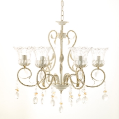 Люстра хрустальная белого цвета под винтаж на 6 ламп (OU100/6) (OU100/6)
